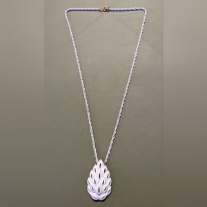 TRIFARI White Enamel Pineapple Pendant Necklace